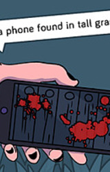 a phone found in tall grass