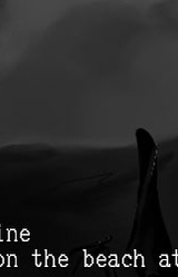 a machine walks on the beach at night