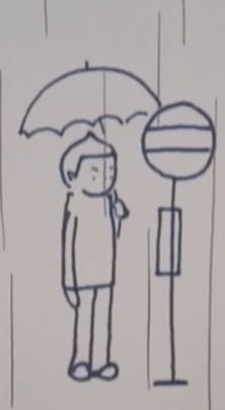 Дождливая автобусная остановка