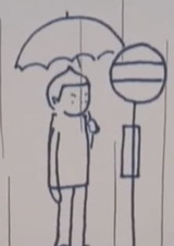 Дождливая автобусная остановка