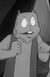 Тануки с выступающими зубами